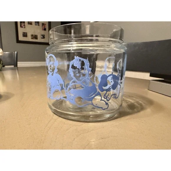 Baby Nursery Vanity Changing Table Glass Jar Set Tray Lids Pink 1950s Vintage - Picture 9 of 14